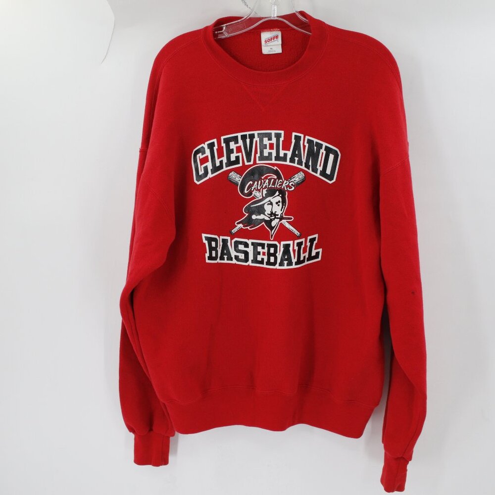 Vtg Soffe Sweatshirt Mens XL Cleveland Cavaliers baseball Long Sleeve Pullover